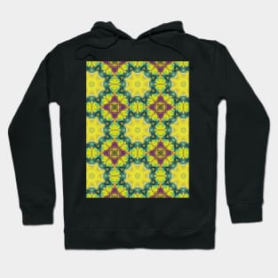 Funky Forest Green and Yellow Gear Looking Pattern - WelshDesignsTP004 Hoodie